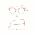 thumbnail image 5 of grinderPUNCH Womens Trendy Round Cat Eye Metal Clear Pink Glasses, 5 of 5