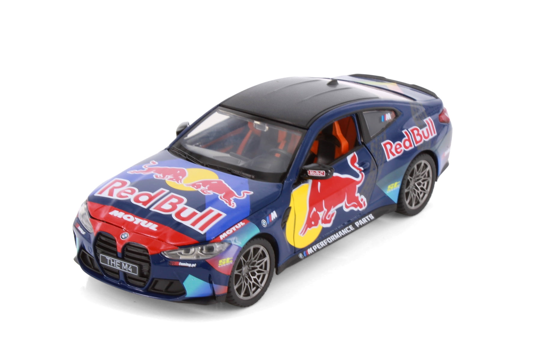 Box of 4 BMW M4 (G82) w/Red Bull Racing Livery, Dark Blue - Showcasts 68292D - 1/23 Scale Diecast Model Cars