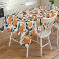 thumbnail image 4 of Orange Rectangle Tablecloth, Summer Botanical Leaves Watercolor Waterproof & StainResistant Tablecloth, Washable Oil-proof Table Cover for Dining/Party/Wedding/Camping/Buffet 54x108 In, 4 of 9