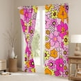thumbnail image 3 of Homewish Colorful Flower Dasiy Black Out Curtains,Kawaii Floral Curtains Pack of 2 (42x63 Each),Pink Yellow Bedroom Curtains For Girls Teens,Ultra Soft Home Decor, 3 of 6