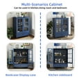thumbnail image 6 of Noble House Minimalist Buffet Cabinet with Glass Doors and Drawer, Sideboard Cupboard for Dining Room, Vintage Blue, 6 of 14