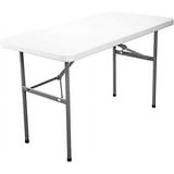 New Home Era Folding Utility Table, 4ft Fold-in-Half Portable Plastic ...