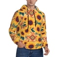 thumbnail image 2 of Naloa Bohemian Sunflower Men's Casual Hooded Collar Drawstring Hoodies Pullover Sweatshirts Casual Long Sleeve Shirts-4X-Large, 2 of 7