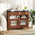thumbnail image 4 of YYAo Sideboard Cabinet, Coffee Bar Cabinet,Coffee Bar Cabinet with 2 Drawers and 1 Open Compartment-Brown, 4 of 12