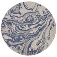 thumbnail image 1 of homeroots home decor 396124 8’ Round Navy Abstract Indoor Outdoor Area Rug, 1 of 1