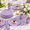 Lavender-30 Guests, variant on Clear 30 Guests Plastic Party Supply Set with Plates, Cups, Utensils and Tablecloth