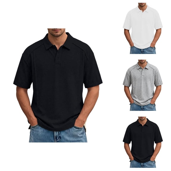 Mens Polo Shirts 2026 Summer Casual Lightweight Breathable Relaxed Fit Short Sleeve Collared Work T Shirt Golf Shirt