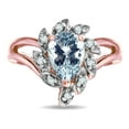 thumbnail image 3 of Star K � Genuine Aquamarine Pear Shape 8x6 Halo Split Shank Ring, 3 of 9
