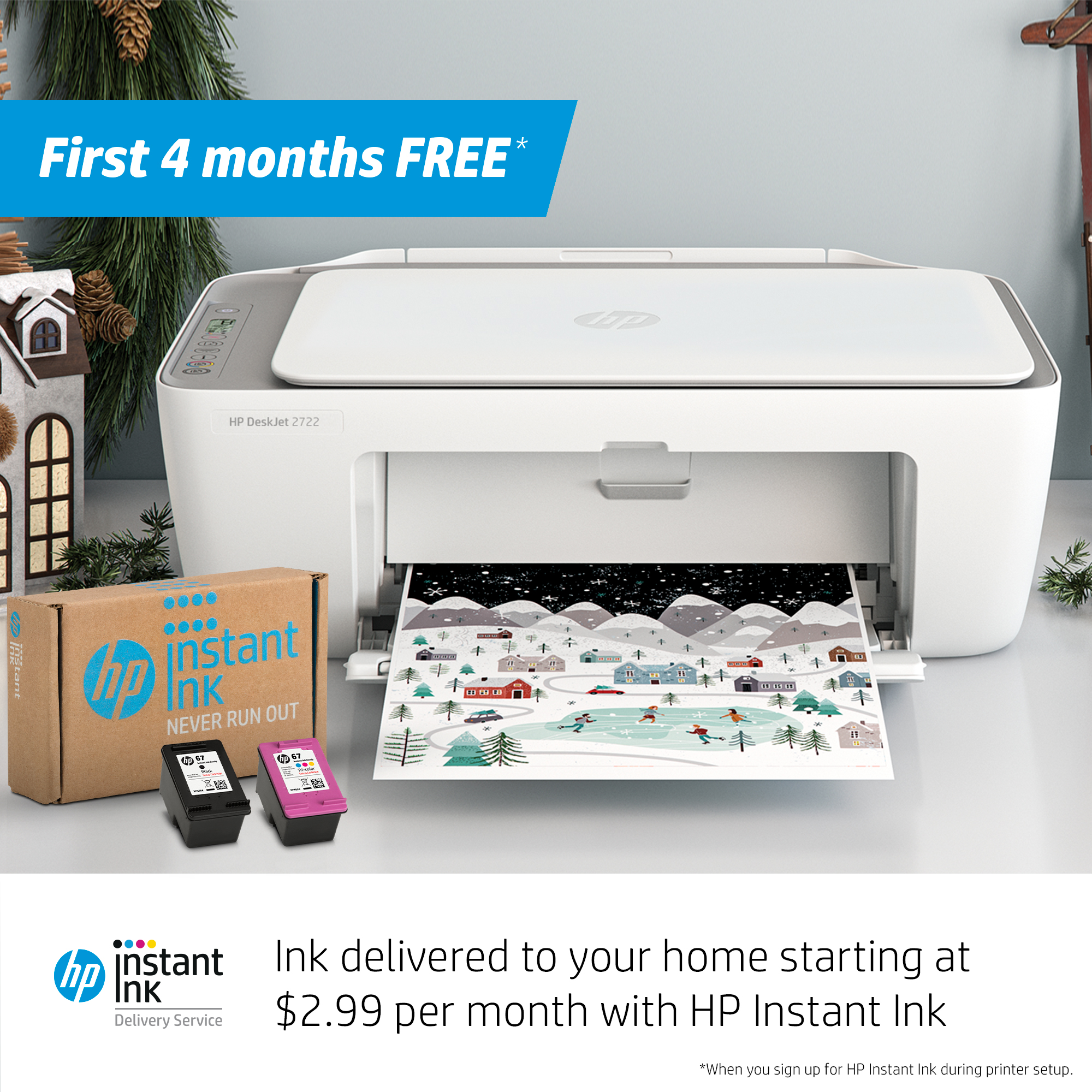 HP DeskJet 2722 All-in-One Printer, White - image 5 of 10