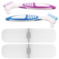 thumbnail image 3 of MOVTOTOP Pearl White Denture Toothbrush 2Sets Ergonomic Handle For Family Members, 3 of 7