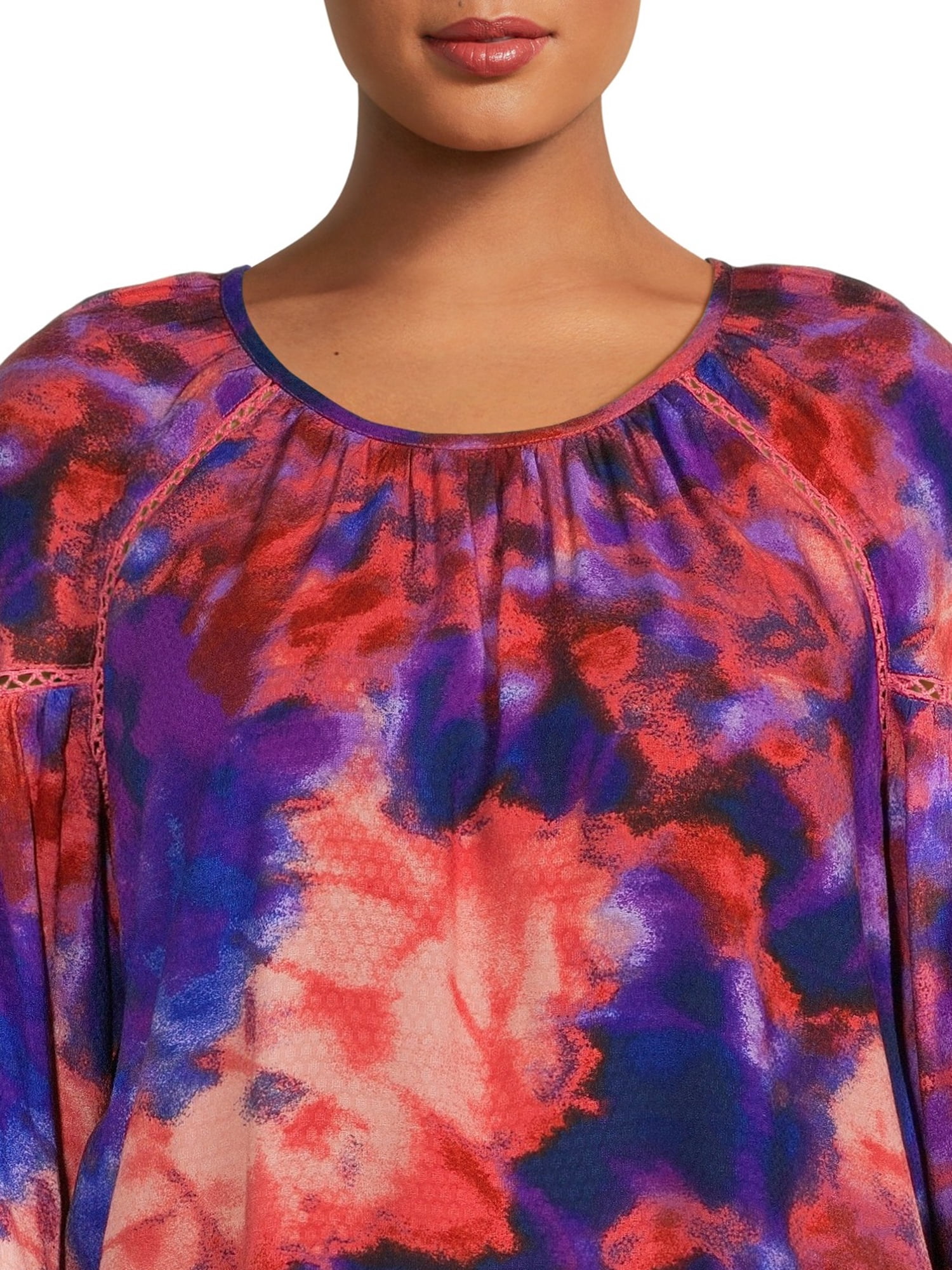 Terra & Sky Women's Plus Size Balloon Sleeve Top