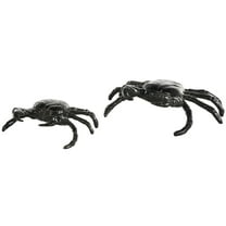 13", 9"W Black Aluminum Metal Crab Sculpture, by DecMode (2 Count)