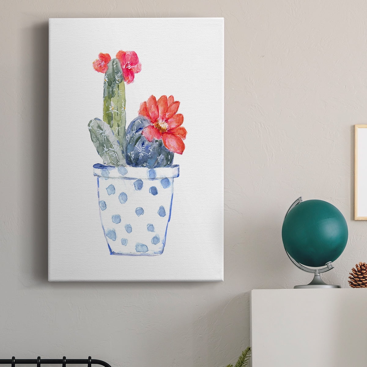 Cactus and Succulent Blooms II Premium Gallery Wrapped Canvas - Ready to Hang
