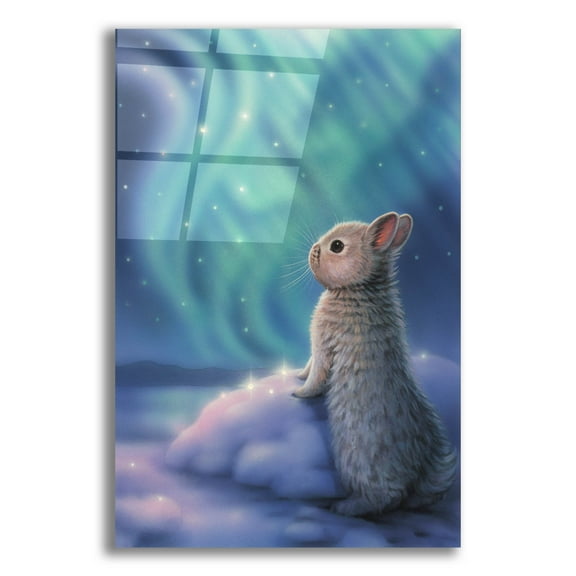 Epic Art 'Aurora Bunny' by Kirk Reinert, Acrylic Glass Wall Art, 12"x16"