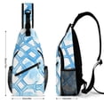 thumbnail image 2 of Full Print Chest Bag 8×15in Outer Large Bag On Both Sides Of Mesh Bag Inside Pocket Design Sponge Pad Shoulder Strap LightSkyBlue Moroccan Trellis Hand-drawn Sketch_2, 2 of 8