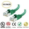thumbnail image 1 of Huetron™ 50-Pack Cat 6 Ethernet Cable Cat6 Snagless Patch 1.5 Feet - Computer LAN Network Cord, GREEN, 1 of 1