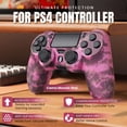 thumbnail image 2 of Controller Skins for PS4 - Silicone Protector Case Skin for Playstation 4 Controller Compatible with PS4 Slim / PS4 Pro Controller, Camo Mosaic Pink Cover for PS4 Controller with Thumb Grip Caps, 2 of 7