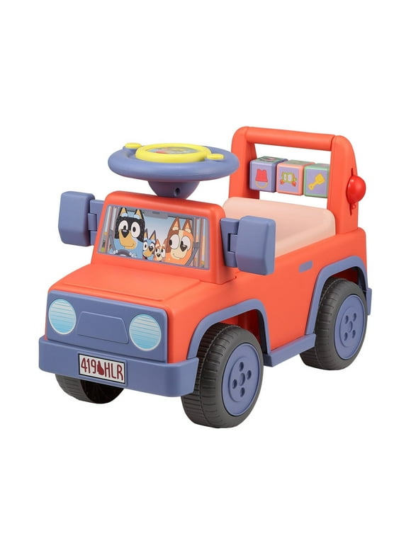 Bluey Licensed Interactive Ride-On Push Car for Boys and Girls, Foot-to-Floor, Ages 1-3, Orange