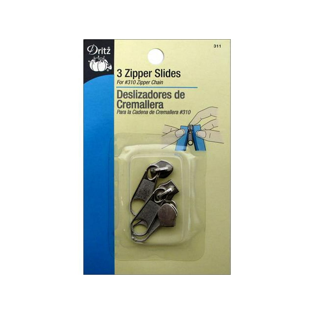Dritz Zipper Slides Nickel 3pc