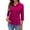 Hot Pink #23, variant on KDDYLITQ Womens Polo Shirts 3/4 Sleeve Collared T Shirt 3-Button Office Cute Tees Casual Business Dressy Tops White XL