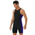 thumbnail image 3 of Xnihocha Men Athletic Swimwear One-piece Zipper Surfing Unitard Jumpsuit Rash Guard Boyleg Wetsuit Black&Blue M, 3 of 7