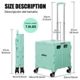 thumbnail image 4 of SEKAM Collapsible Rolling Crate with Wheels and Lid, Portable Utility Cart Hand Truck, Heavy Duty Foldable Box with Telescoping Handle for Teachers & Shopping,Green, 4 of 7
