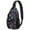 Mystical Halloween Pattern-1, variant on Sling Backpack,Musical Halloween Icons Pattern Sling Bag with Water Bottle Holder,Waterproof Sling Bag for Men/Women with Headphone Jack for Hiking,Travel