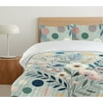 thumbnail image 4 of Ambesonne Floral Duvet Cover Set, Springtime Happiness Floral, King, Blue Grey Blush Peach, 4 of 4