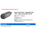 thumbnail image 2 of Electric Fuel Pump - Compatible with 1992 - 2000 SC400 4.0L V8 1993 1994 1995 1996 1997 1998 1999, 2 of 2