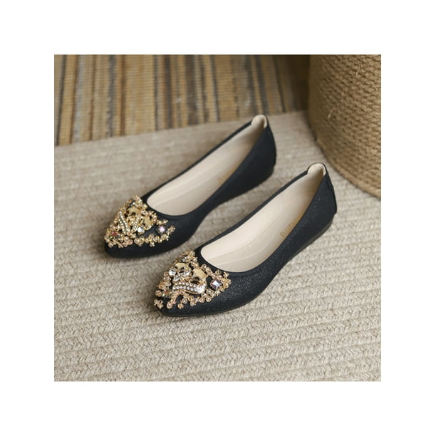 Gold flat shoes for wedding new arrivals