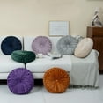 thumbnail image 7 of Round Pillow Velvet Throw Pillows,Seating Cushion Home Decoration Pleated Floor Pillow Cushion for Couch Chair(Blush,15.7''), 7 of 7
