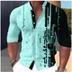 thumbnail image 1 of Camisa de manga larga con cuello alto y estampado creativo para hombre, nueva moda , para fiestas al aire libre, tela suave y cómoda de alta calidad, 1 of 6