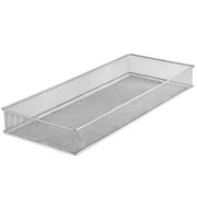 YBM Home Silver Mesh Drawer Organizer Tray for Kitchen and Desk Drawers 15” x 6” x 2”