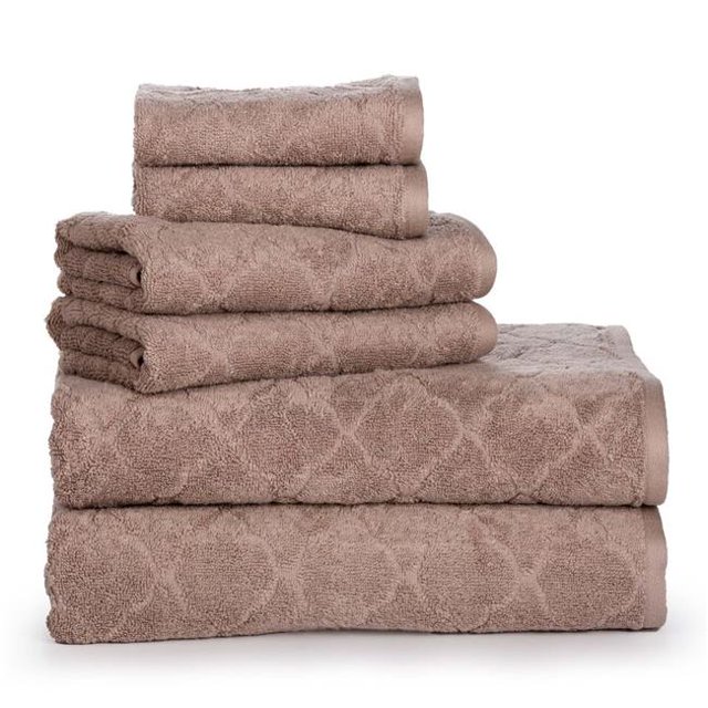 Affinity Linens ADC6PCT-TPE Luxueux Ensemble de Serviettes Solides en Jacquard de Coton Fin - Taille Unique 6 Pièces