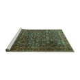 thumbnail image 2 of Ahgly Company Machine Washable Indoor Round Persian Turquoise Blue Traditional Area Rugs, 4' Round, 2 of 4
