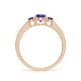 thumbnail image 2 of Angara Natural 0.5 Ct. Tanzanite with Tanzanite Classic Ring in 14K Rose Gold for Women (Ring Size: 12), 2 of 9
