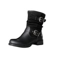 thumbnail image 2 of OKBOP Women's Middle Mid Calf Boots-Warm Fashion Rain Boots Zipper Duck Non Slip Shoes for Women Winter Christmas Womens Boots Clearance, 2 of 4