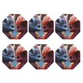 thumbnail image 2 of Pofeuu Cute Red And White Elf Print Leather Coasters Set of 6, Round Cups Mugs Mat Pad for Home Kitchen Heat Resistant Drink Coasters,Octagon, 2 of 7