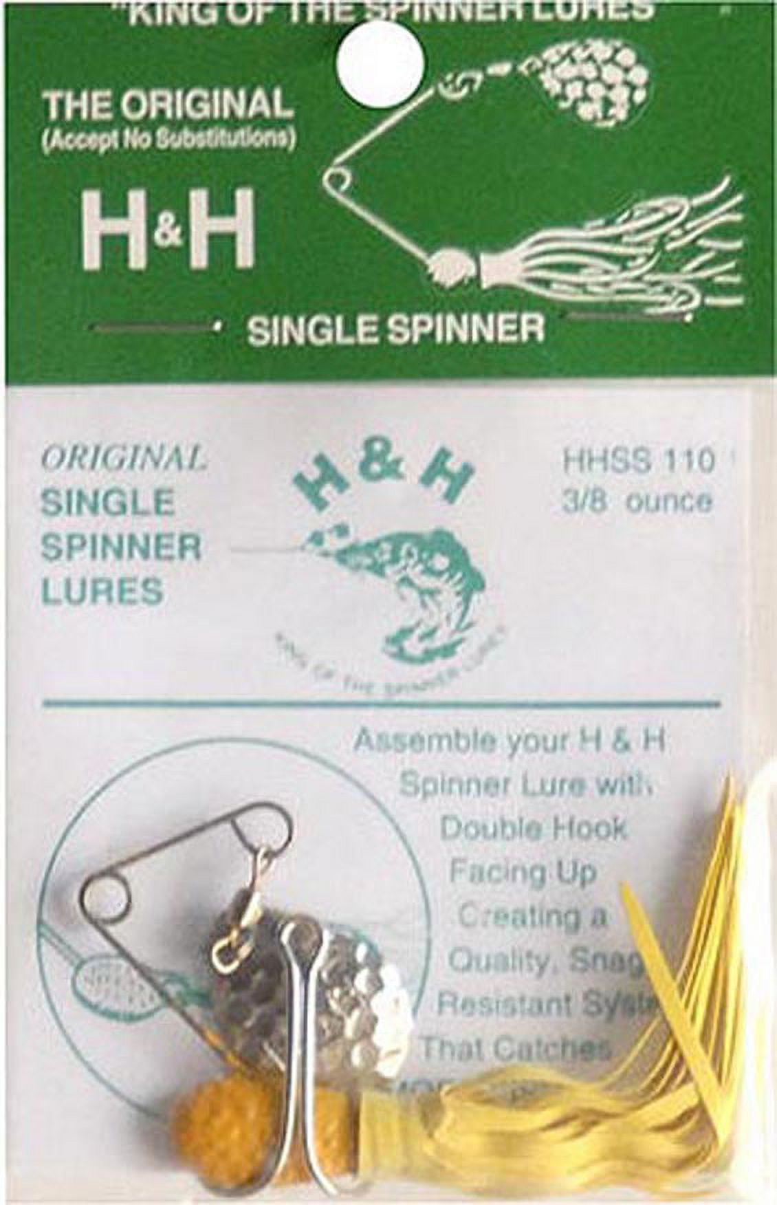 H&H Original Single Spinner Bait, Red & White, 3/8 oz, HHSS110-06