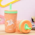 thumbnail image 3 of Zak Designs 12oz and 15oz Kelso Straw Tumbler Set, 12oz Stainless Steel and 15oz Plastic, 2 Cups and 1 Bonus Straw, Leakproof and Perfect for Kids, Unicorns, 3 of 10