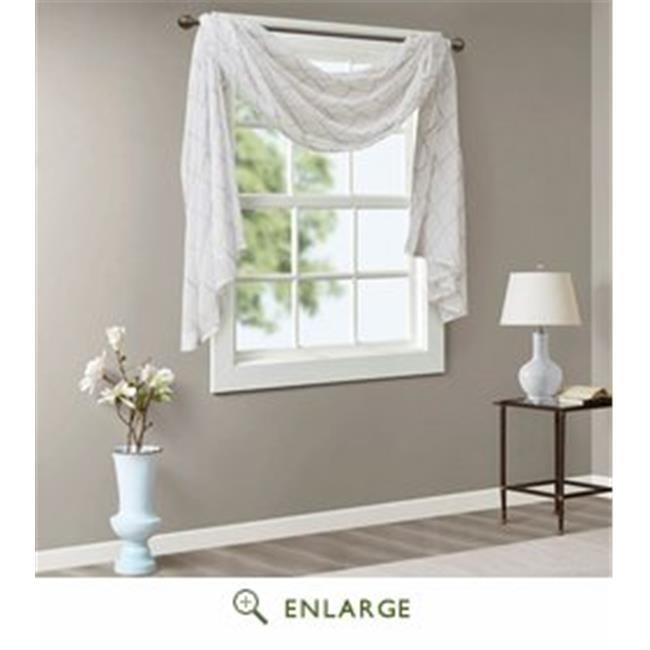 Home Essence Clarissa Diamond Sheer Embroidered Window Scarf