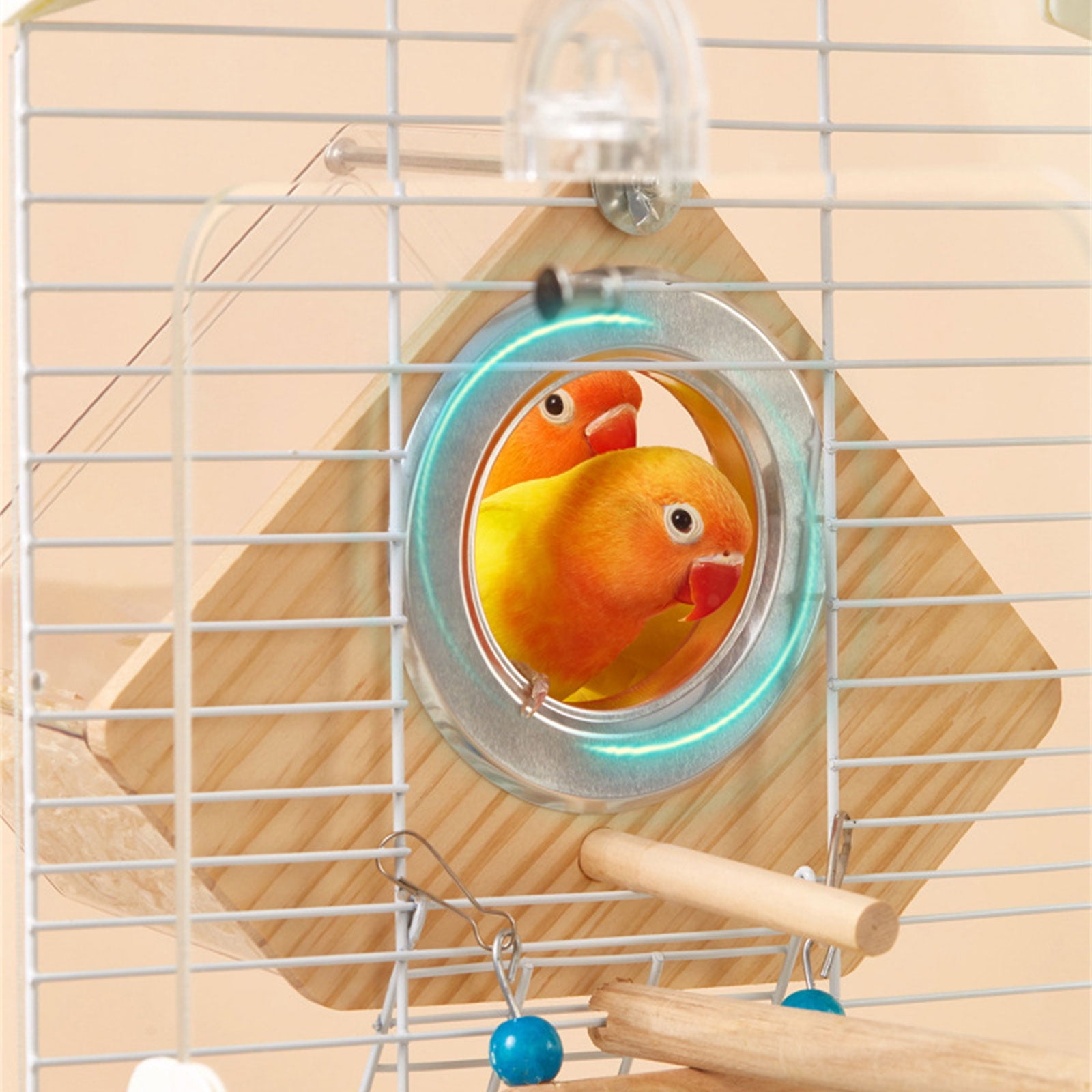 Bird Nest Cage, Shelter Nest Parrots Cage Window Breeding Box Habitat for Small Size Bird Cage Decors