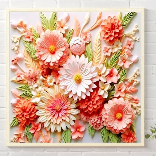 Pintura de diamante 5D DIY Taladro cuadrado completo Taladro AB parcial Decoración de flores 45x45cm Hugtrwg Para estrenar