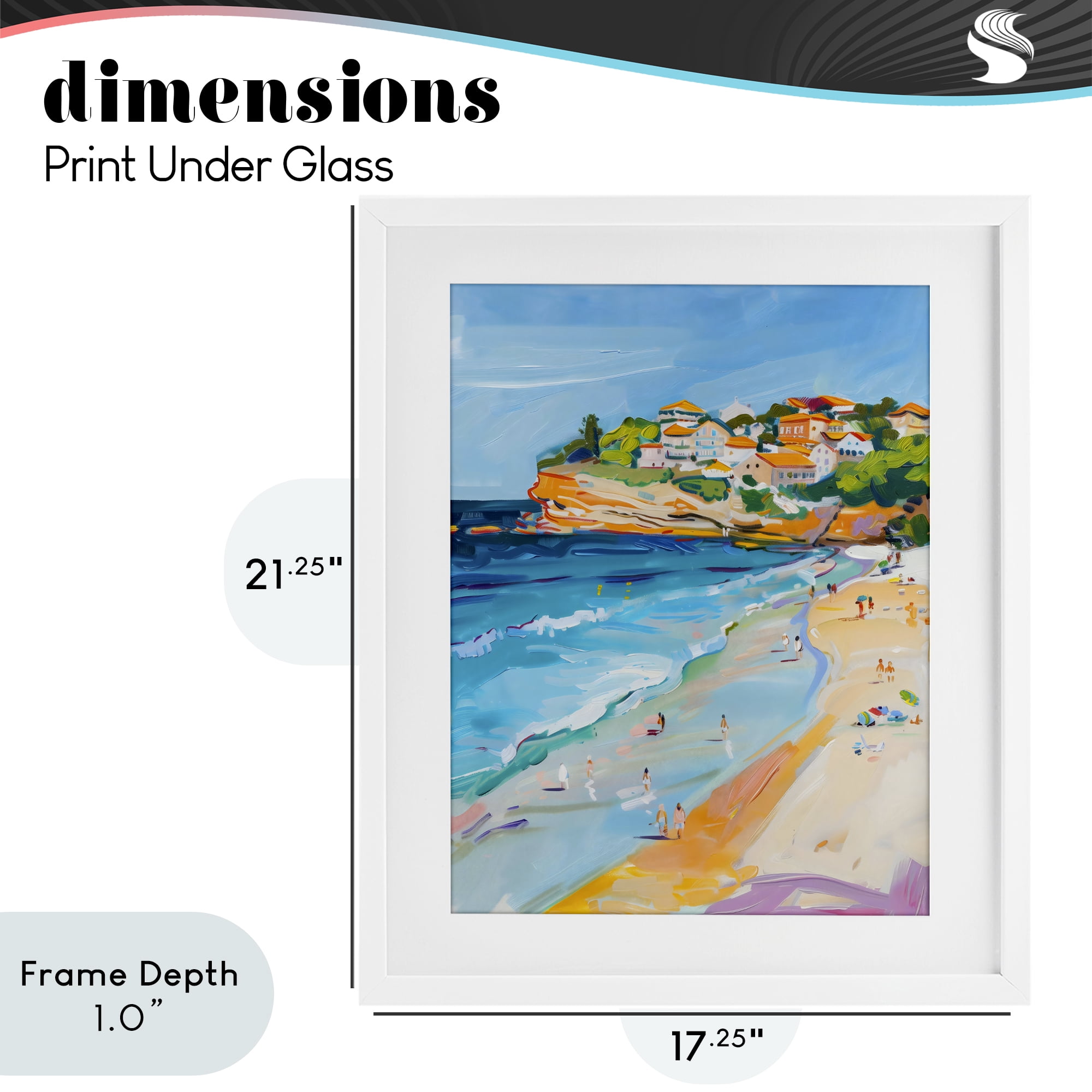 Stupell Industries Bondi Beach Cove White Framed Print Under Glass, design by The Prints Vibe