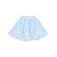 thumbnail image 2 of Sunny Fashion Girls Tulle Blue Mini Skirt 3D Floral Embroidery Sequin Princess Festival Summer 4-5 Years, 2 of 5