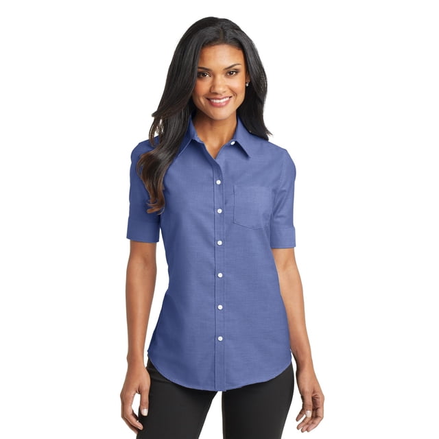 Port Authority Chemise Oxford SuperPro à Manches Courtes pour Femmes