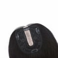 thumbnail image 3 of MY-LADY Clip in Hair Topper 100% Remy Human Extensions Women Toupee Silk Base Hairpiece with Bangs for Loss Hair #1B Natural Black 12", 3 of 7