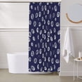 thumbnail image 6 of Shower Curtain, Navy Abstractly Waterproof Fabric Plastic Shower Curtain, Drying Fast Bathroom Curtain with 9 Buttonholes, Ruffle Shower Curtain 60x72in, 6 of 8