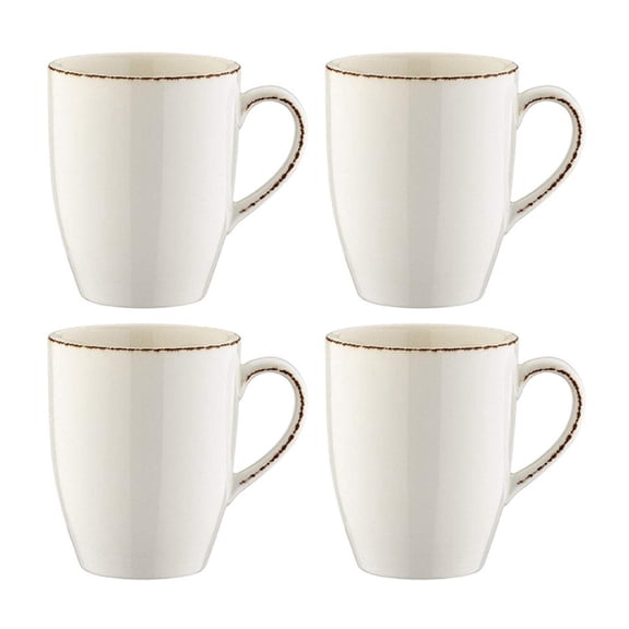 Retro dia.3.25" h:4.25" 11 oz. Round Decorated Porcelain Mug (Set of 4)