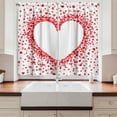 thumbnail image 2 of Ambesonne Vintage Valentine Kitchen Curtains, Tiny Hearts, 55"x45", Vermilion Pastel Pink, 2 of 3